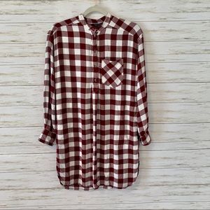 Top Shop Checkered Tunic Top/Dress W/Pockets